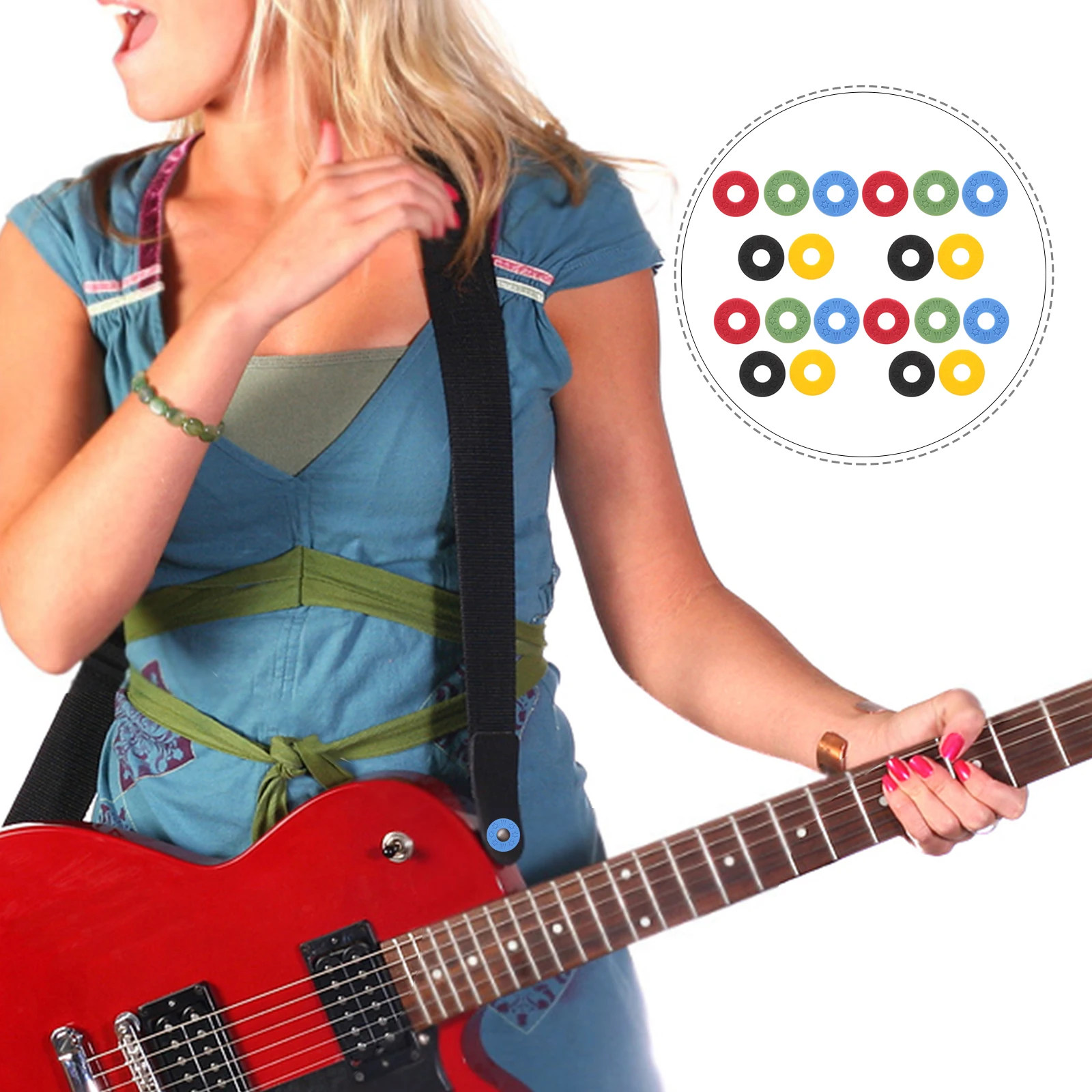 20pcs Guitar Locks Electric Acoustic Anti Holder Drop PE Washers Red Green Black Blue Yellow Parts Accessories
20pcs Guitar Locks Electric Acoustic Anti Holder Drop PE Washers Red Green Black Blue Yellow Parts Accessories