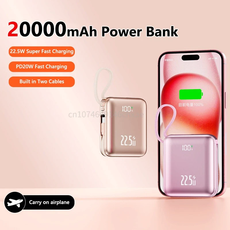 Power Bank 20000mAh 22.5W Fast Charging With USB-C Cable Powerbank For iPhone 17 Samsung Xiaomi Huawei Portable External Battery
Power Bank 20000mAh 22.5W Fast Charging With USB-C Cable Powerbank For iPhone 17 Samsung Xiaomi Huawei Portable External Battery