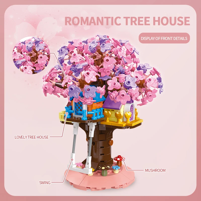 628PCS Cherry Tree House Building Blocks Creative City Streetview Plant Flower House Model Bricks Desktop Decor Diy Toys Gift
628PCS Cherry Tree House Building Blocks Creative City Streetview Plant Flower House Model Bricks Desktop Decor Diy Toys Gift