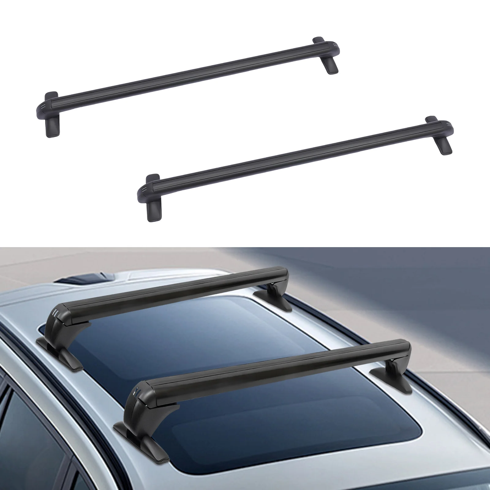2 шт. автомобильный верхний багажник на крышу, поперечины, универсальный алюминиевый багажник на крышу, перекладина для автомобилей, запираемые стержни, багажник, максимальная нагрузка 75 кг 
2 шт. автомобильный верхний багажник на крышу, поперечины, универсальный алюминиевый багажник на крышу, перекладина для автомобилей, запираемые стержни, багажник, максимальная нагрузка 75 кг
