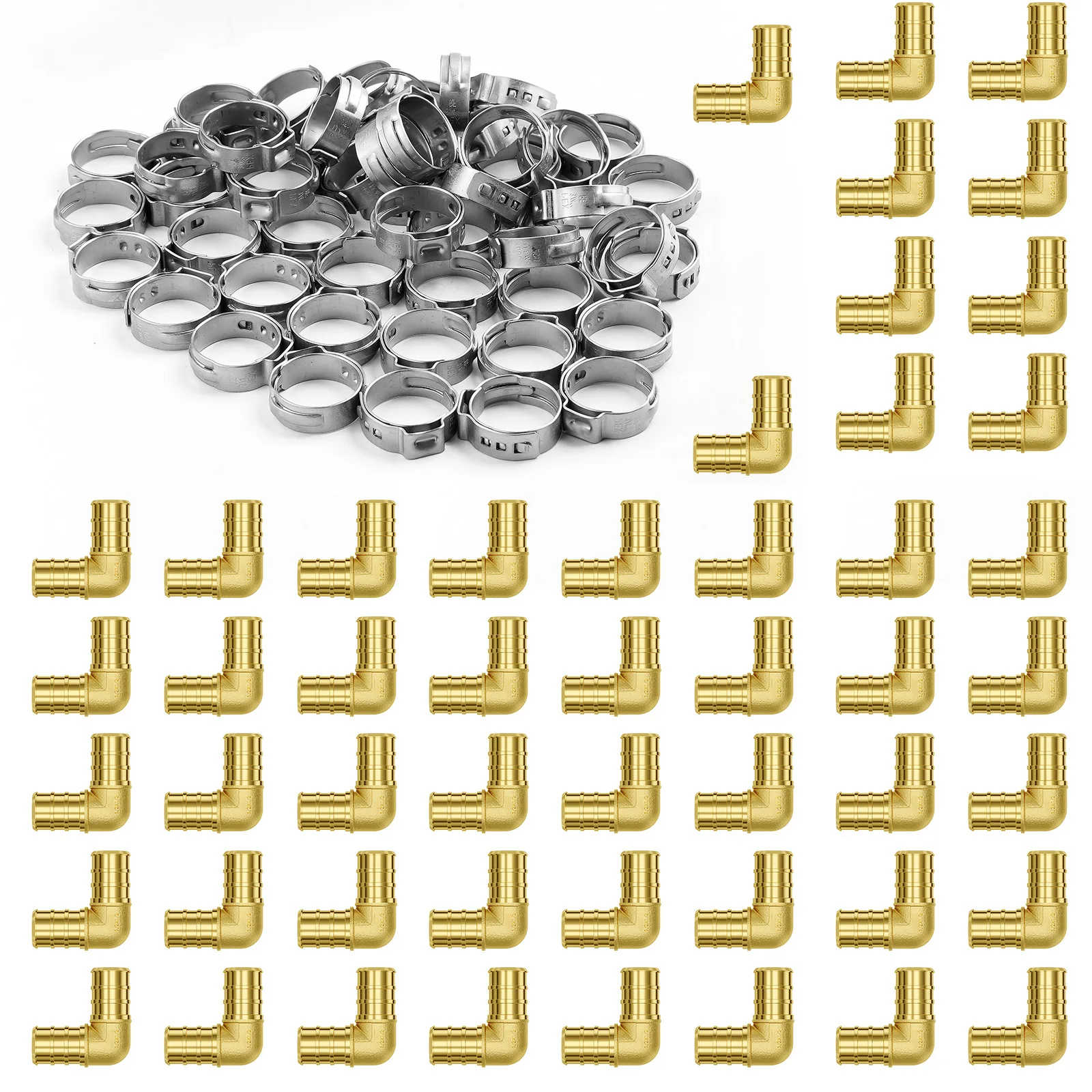 SucceBuy Pipe Fittings 1/2" 50PCS Brass Pipe Fittings Clamp-style Elbows Pipe Connector Brass Air Fittings for Heating Systems
SucceBuy Pipe Fittings 1/2" 50PCS Brass Pipe Fittings Clamp-style Elbows Pipe Connector Brass Air Fittings for Heating Systems