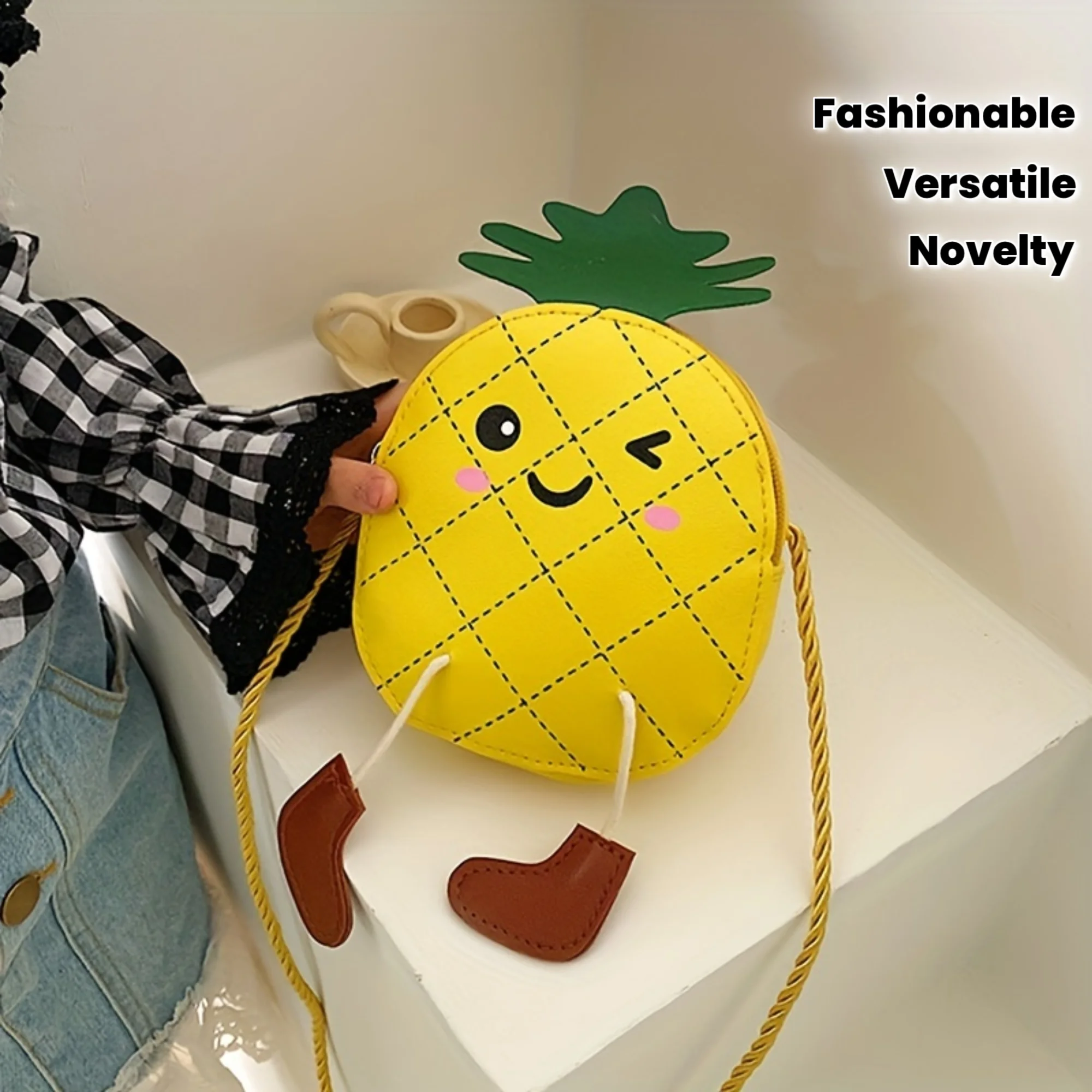 Adorable Pineapple-Shaped Mini Shoulder Bag - a Fashionable, Versatile, And Cute Crossbody Bag Featuring a Zipper Closure, Trendy Novelty Design, And Compact Size Perfect for Everyday Use
Adorable Pineapple-Shaped Mini Shoulder Bag - a Fashionable, Versatile, And Cute Crossbody Bag Featuring a Zipper Closure, Trendy Novelty Design, And Compact Size Perfect for Everyday Use
