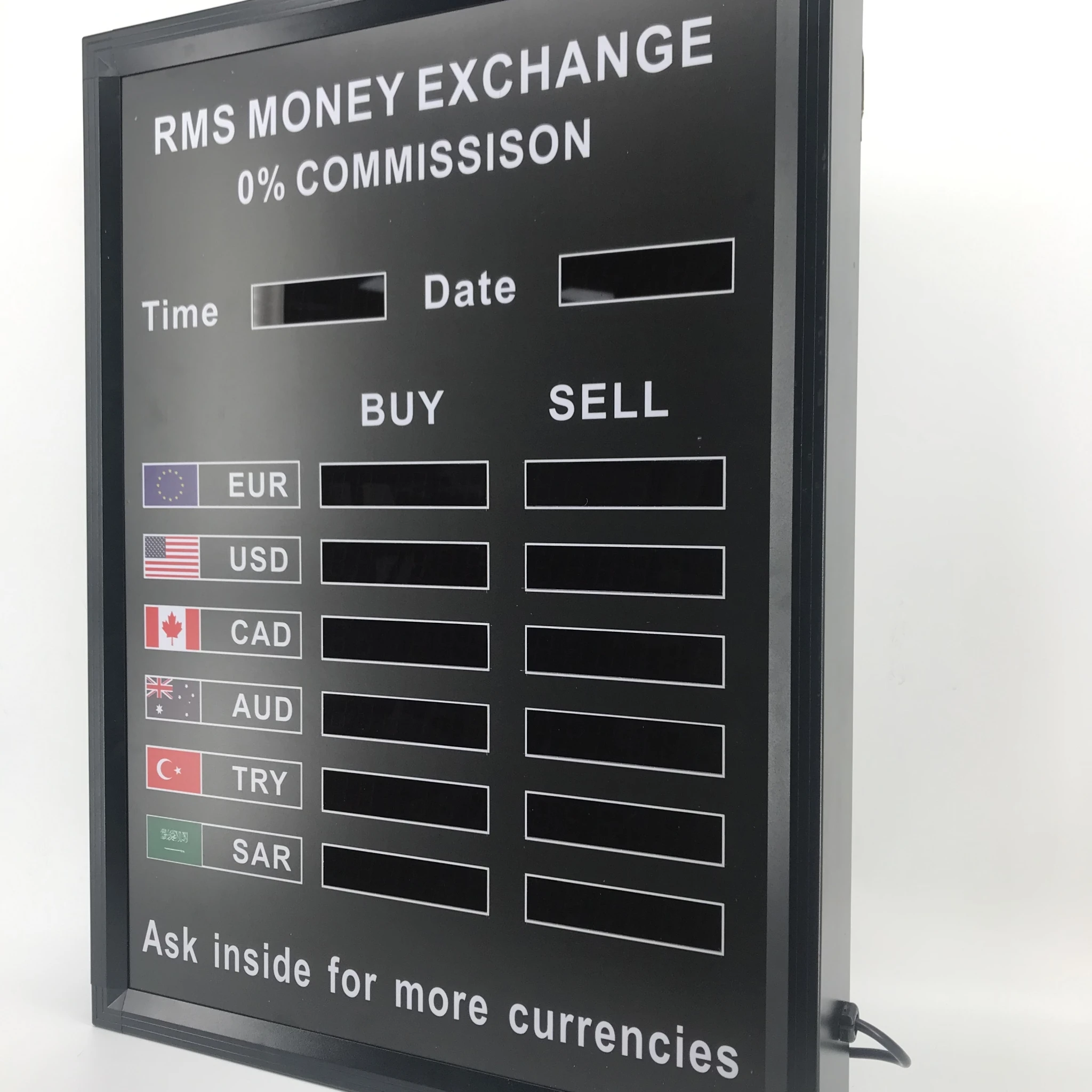 Customized Led Bank Currency Exchange Rate Sign Board Display Single Red Remote Control Currency Exchange Led Board