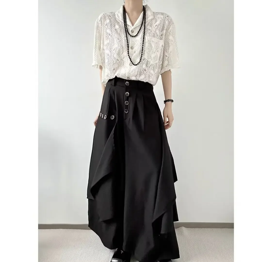 Fashion Japan Style Men's Pants Wide Leg Hakama Baggy Trousers Men Women Hip Hop Streetwear Stylish Samurai Clothing
Fashion Japan Style Men's Pants Wide Leg Hakama Baggy Trousers Men Women Hip Hop Streetwear Stylish Samurai Clothing