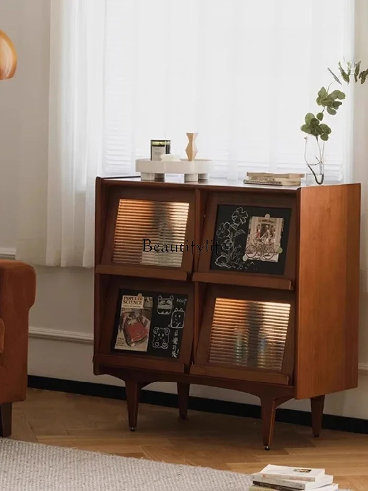 02 Retro solid wood bookcase, living room side cabinet, storage floor cabinet
02 Retro solid wood bookcase, living room side cabinet, storage floor cabinet