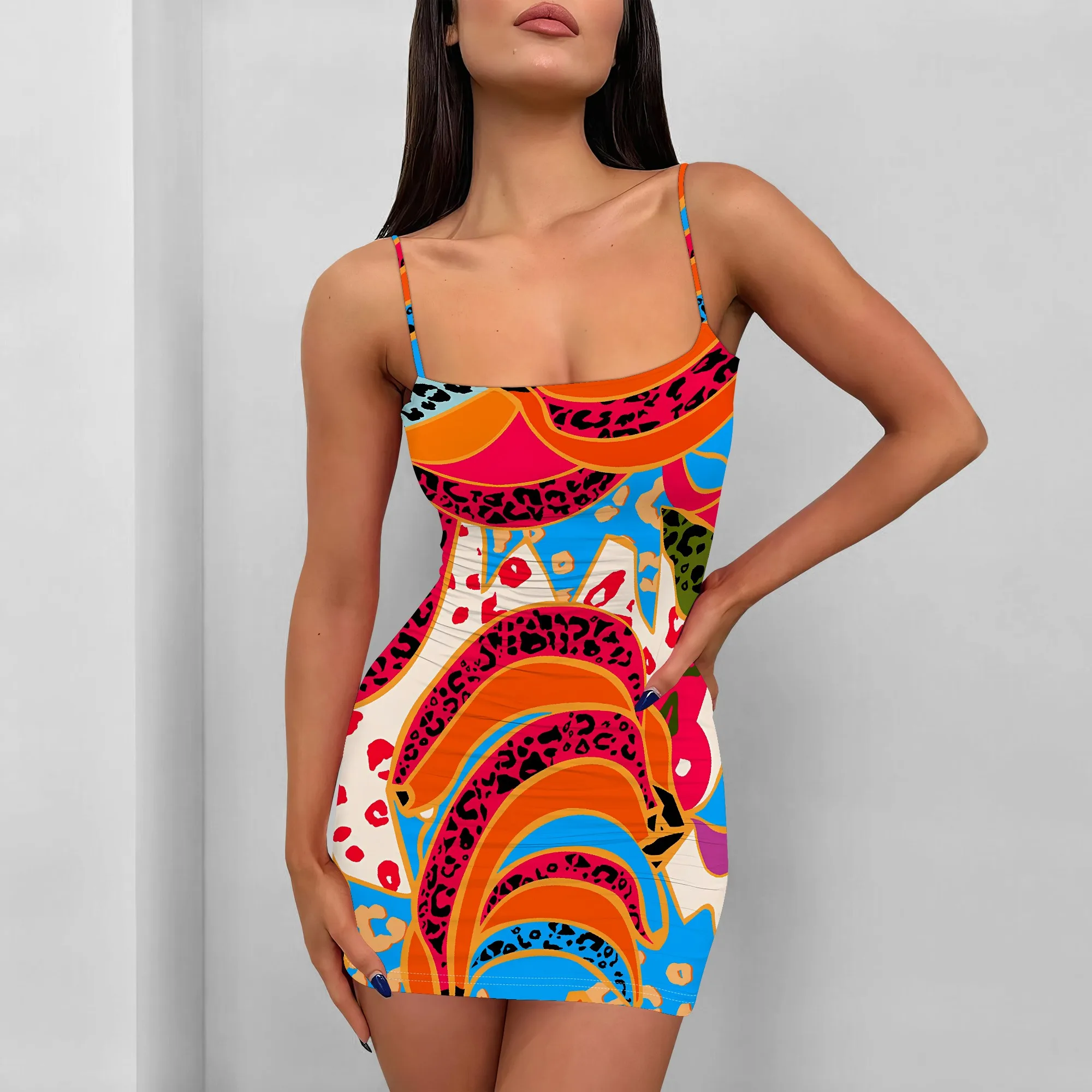 Women's Pullover Sexy Sleeveless Crew Neck Spaghetti Strap One-Shoulder Fashion Printed Summer Casual Mini Dress
Women's Pullover Sexy Sleeveless Crew Neck Spaghetti Strap One-Shoulder Fashion Printed Summer Casual Mini Dress