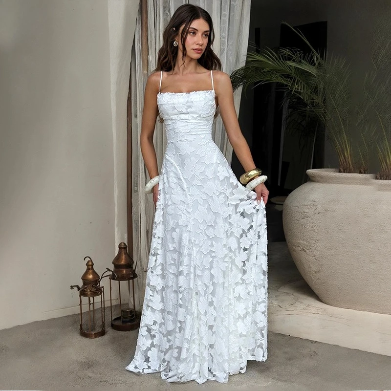 TARUXY Elegant Strappy Evening Gown Women Backless Sexy Lace Up Slin Jacquard High Waisted Banquet Dress Summer Party Long Dress
TARUXY Elegant Strappy Evening Gown Women Backless Sexy Lace Up Slin Jacquard High Waisted Banquet Dress Summer Party Long Dress
