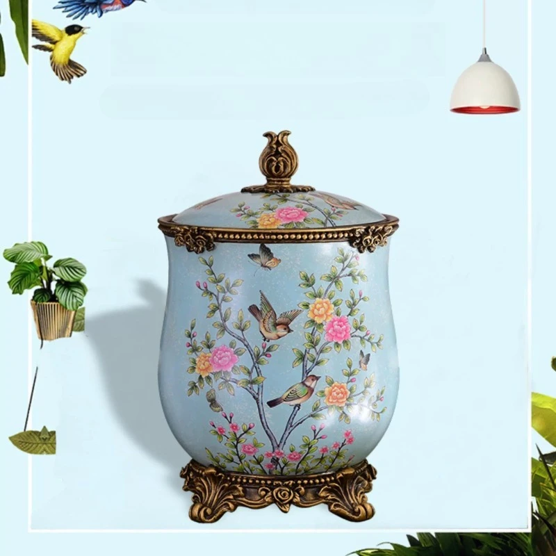 European Luxury Lidded Trash Can American Retro Pastoral Large Storage Bucket Creative Decor for Living Room Bedroom
European Luxury Lidded Trash Can American Retro Pastoral Large Storage Bucket Creative Decor for Living Room Bedroom