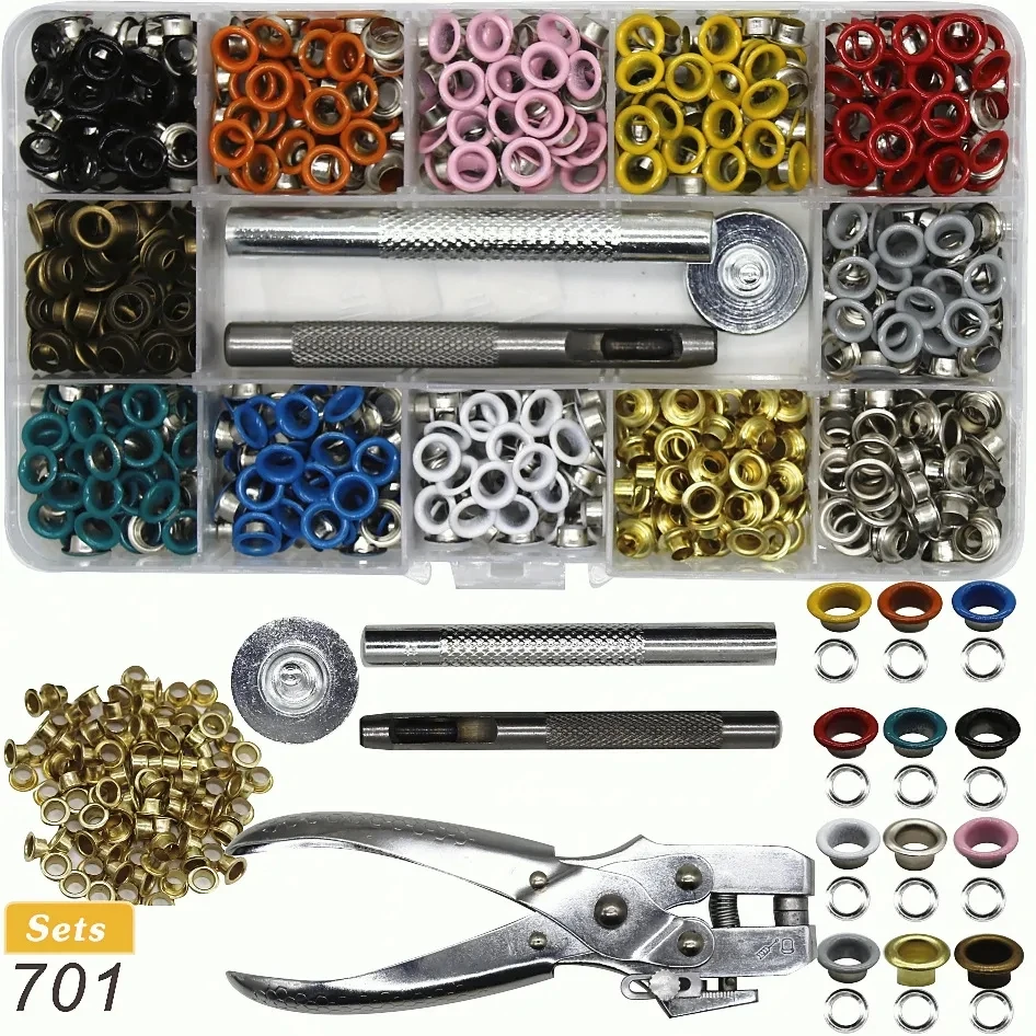 12Colors 5mm Metal Grommets Kit Metal Eyelets Kits Shoe Eyelets Grommet Sets for Leather Fabric Belt Clothes Crafts, and More
12Colors 5mm Metal Grommets Kit Metal Eyelets Kits Shoe Eyelets Grommet Sets for Leather Fabric Belt Clothes Crafts, and More