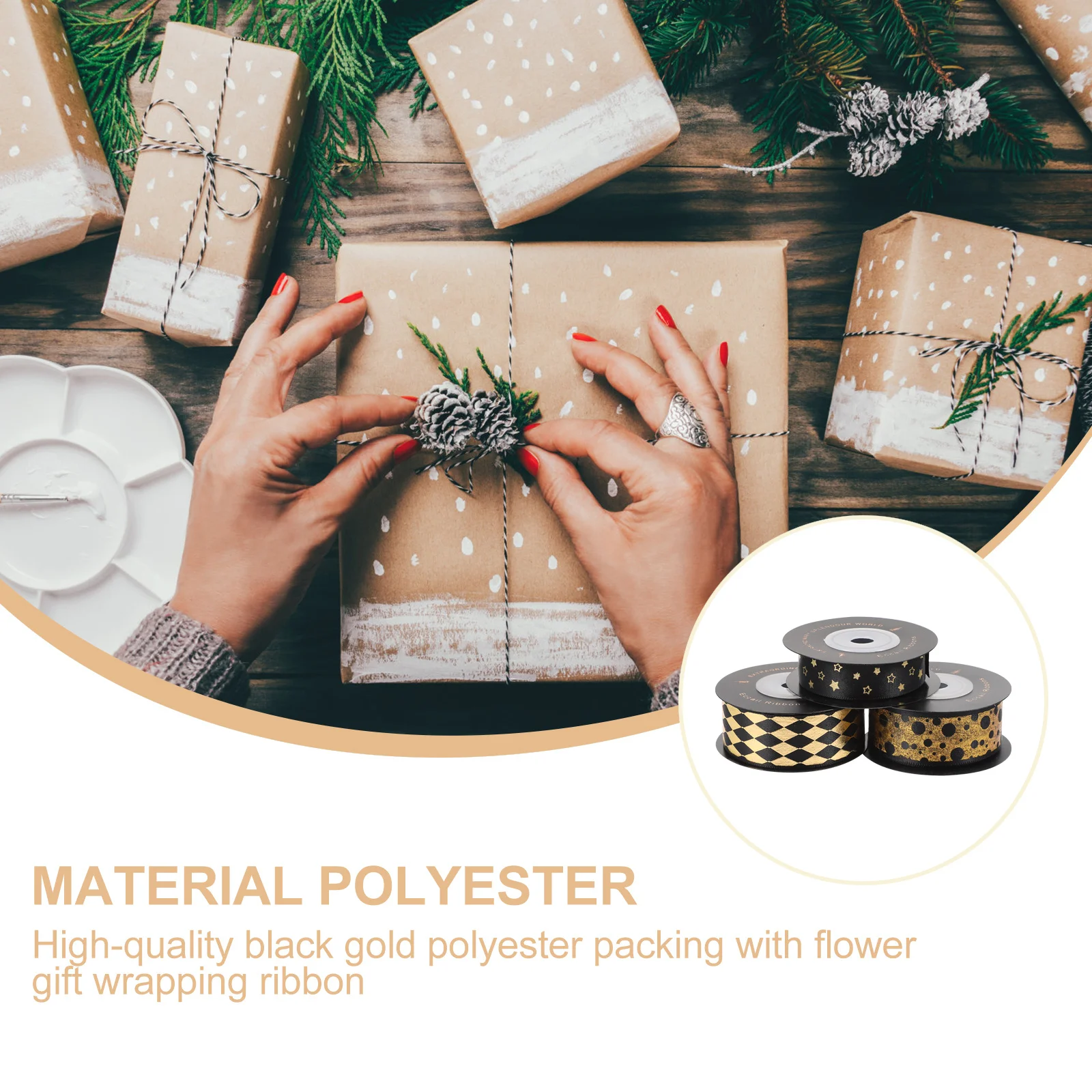 3 Rolls Premium Black Ribbon Polyester Gift Packaging Ribbon for Birthday DIY Wrapping and Hairbands Hairbands
3 Rolls Premium Black Ribbon Polyester Gift Packaging Ribbon for Birthday DIY Wrapping and Hairbands Hairbands