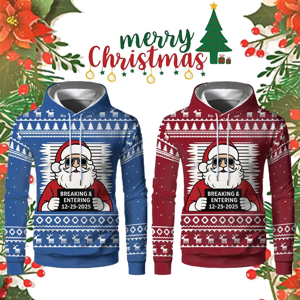 Santa Claus Breaking In Print Hoodies Christmas Theme Fashion Pullover Street Hip-Hop Men's And Women's Casual Party Clothing
Santa Claus Breaking In Print Hoodies Christmas Theme Fashion Pullover Street Hip-Hop Men's And Women's Casual Party Clothing