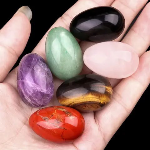 20x30mm Mini Bird Egg Shape Natural Stone Healing Crystal Amethyst Quartz Jade Yoni Egg Easter Gift Home Decor Wholesale
