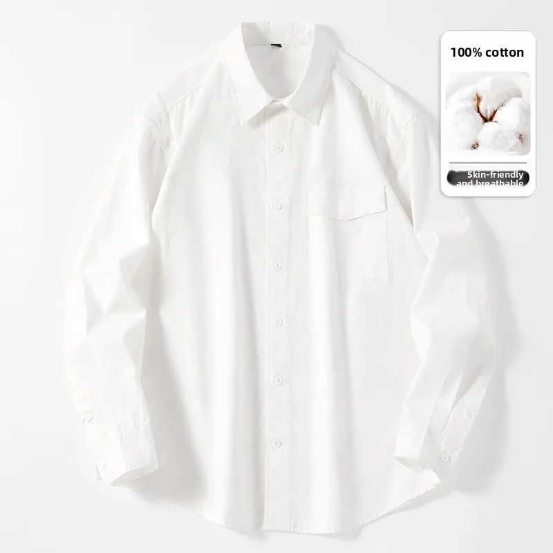 2025 50S белая рубашка из 100% хлопка, весенне-осенняя повседневная рубашка-карго в стиле ретро, мужская одежда с длинными рукавами
2025 50S белая рубашка из 100% хлопка, весенне-осенняя повседневная рубашка-карго в стиле ретро, мужская одежда с длинными рукавами