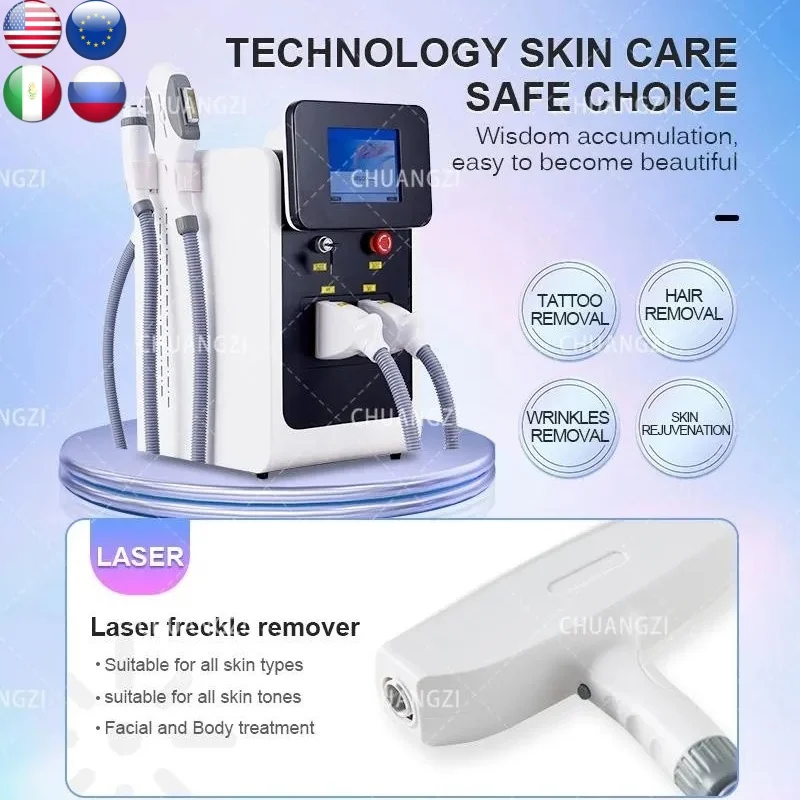 OPT IPL E-light Nd Yag 3 in 1 Hair Removal Machine Multifunctional Tattoo Removal Machine Permanent Beauty Equipment
OPT IPL E-light Nd Yag 3 in 1 Hair Removal Machine Multifunctional Tattoo Removal Machine Permanent Beauty Equipment