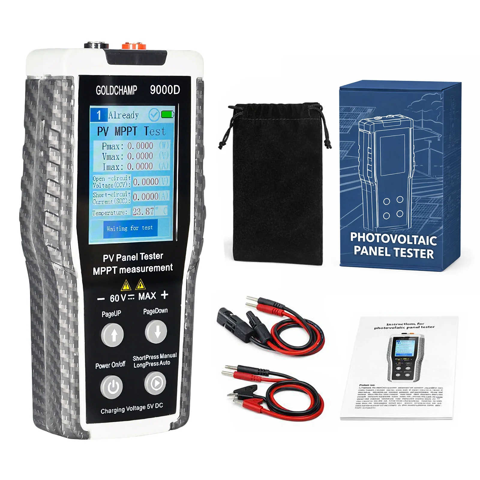800W MPPT Solar Panel Tester Photovoltaic PV Multimeter PV Panel Analyzer Voc/Isc Test Tool with Overheat Protection
800W MPPT Solar Panel Tester Photovoltaic PV Multimeter PV Panel Analyzer Voc/Isc Test Tool with Overheat Protection