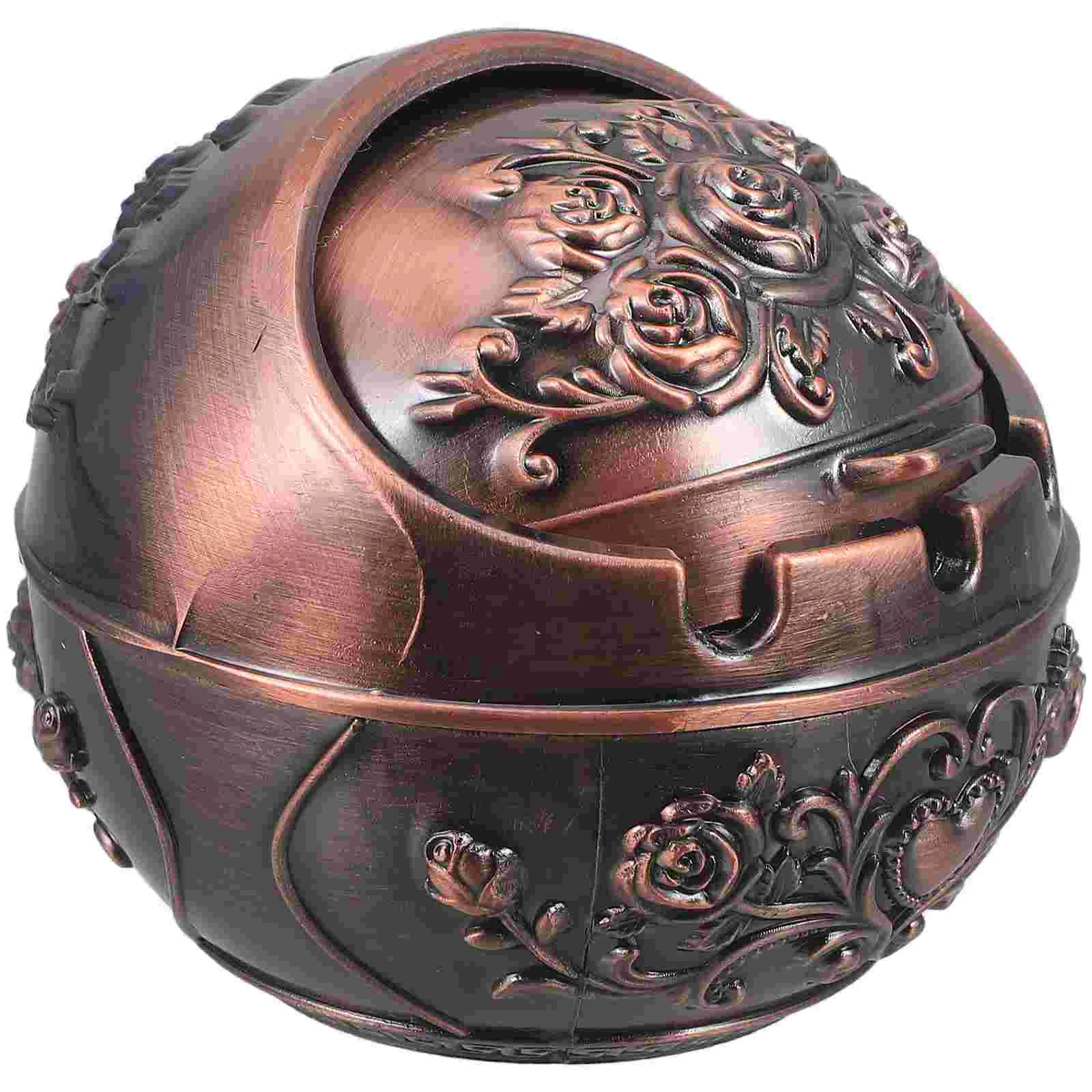 Vintage Zinc Alloy Ashtray Spherical Retro Decor Desktop Butt Container Gold Lid Windproof Semi Closed Cover Large
Vintage Zinc Alloy Ashtray Spherical Retro Decor Desktop Butt Container Gold Lid Windproof Semi Closed Cover Large