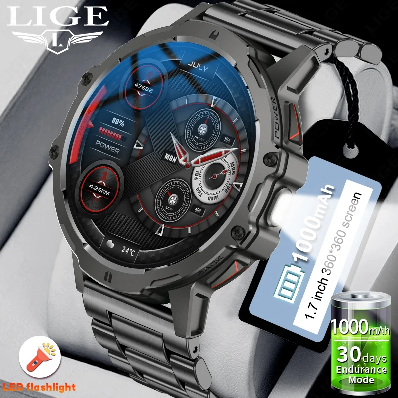 Military Smartwatch Men 360*360 HD Screen Flashlight Health Monitoring Waterproof Heart Rate BT Call Smart Watch For Android IOS
Military Smartwatch Men 360*360 HD Screen Flashlight Health Monitoring Waterproof Heart Rate BT Call Smart Watch For Android IOS