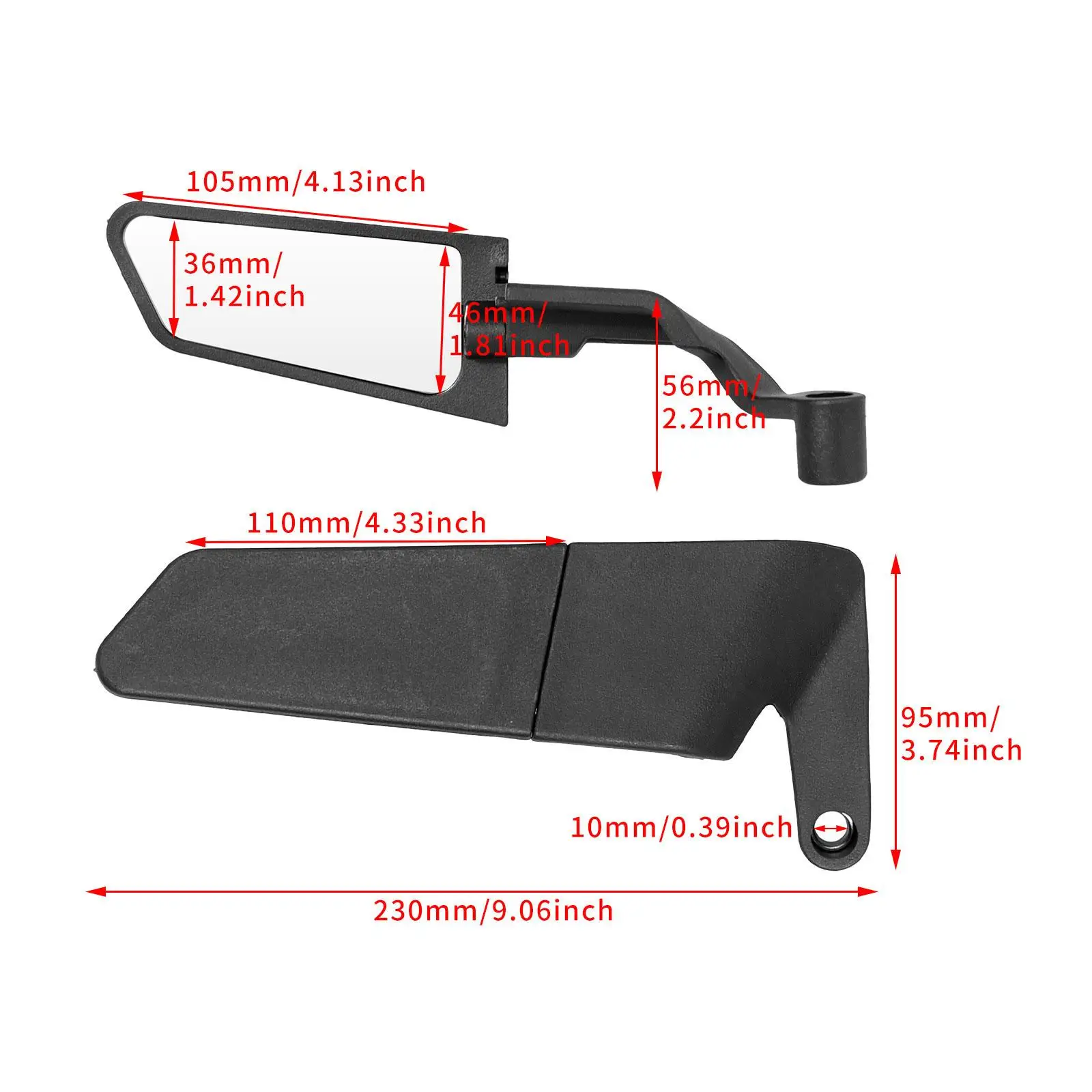 Motorcycle Rear View Mirrors, Direct Replaces, Accessory Wind Wing Side Mirrors Durability