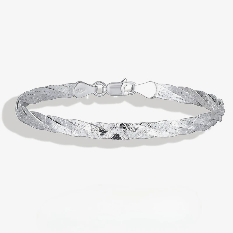 New S925 Silver Bracelet Handmade 3-strand Weaving Light Luxury Luxury Luxury Bracelet Wedding Jewelry
New S925 Silver Bracelet Handmade 3-strand Weaving Light Luxury Luxury Luxury Bracelet Wedding Jewelry