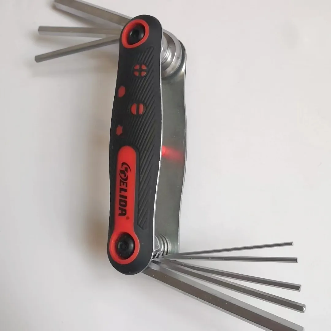 E-bike repair tool remove motor cover screw wrench folding hex wrench set hex 8-piece set
E-bike repair tool remove motor cover screw wrench folding hex wrench set hex 8-piece set
