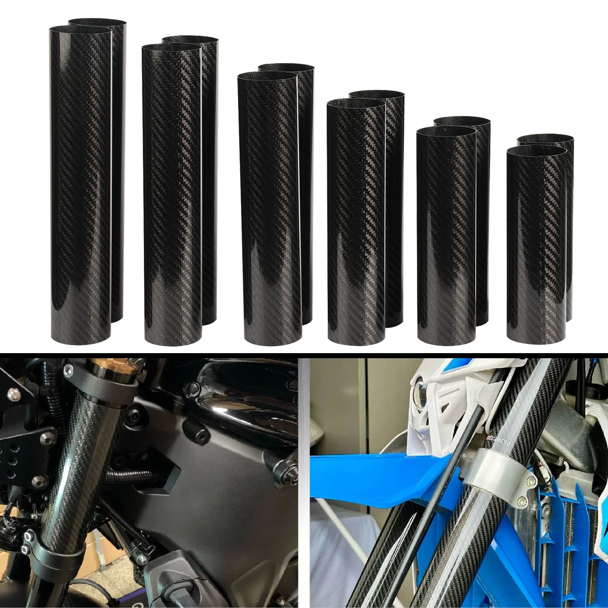 Motocross 160mm 178mm 202mm 225mm 248mm Fork Wraps Protectors in Full Carbon Fiber For Honda KTM Kawasaki Motorcycle Dirt Bikes
Motocross 160mm 178mm 202mm 225mm 248mm Fork Wraps Protectors in Full Carbon Fiber For Honda KTM Kawasaki Motorcycle Dirt Bikes