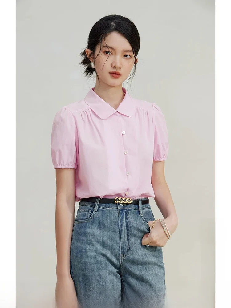 Pure Cotton ort Sve Striped Hollow out Design Casual irt for Women Commute Sle Straight Cut Summer New Arrival
Pure Cotton ort Sve Striped Hollow out Design Casual irt for Women Commute Sle Straight Cut Summer New Arrival