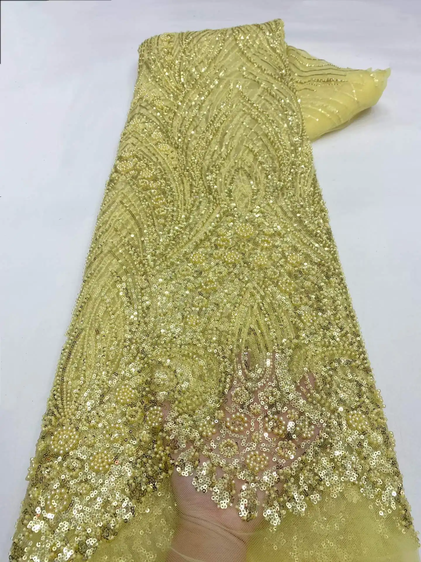 SJ Lace French Luxury African Sequins Embroidered Lace Fabric 2026 High Quality Nigerian mesh Lace Fabric For Wedding Dress
SJ Lace French Luxury African Sequins Embroidered Lace Fabric 2026 High Quality Nigerian mesh Lace Fabric For Wedding Dress