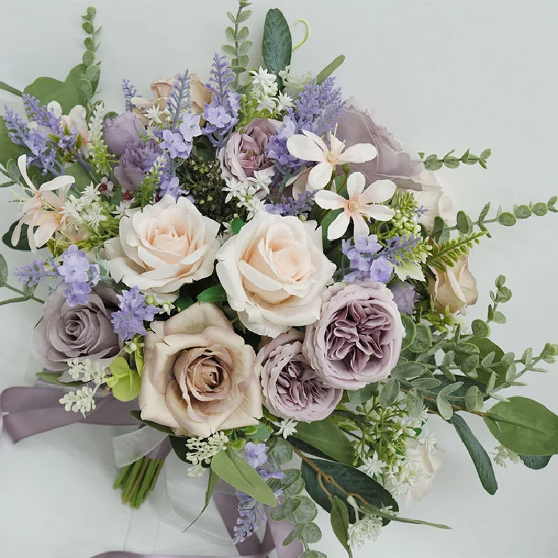 Bride Bouquet Wedding Flower Home Commercial Wedding Simulation Flower Bouquet Bride Holding Purple Pink Austin Rose 612
Bride Bouquet Wedding Flower Home Commercial Wedding Simulation Flower Bouquet Bride Holding Purple Pink Austin Rose 612