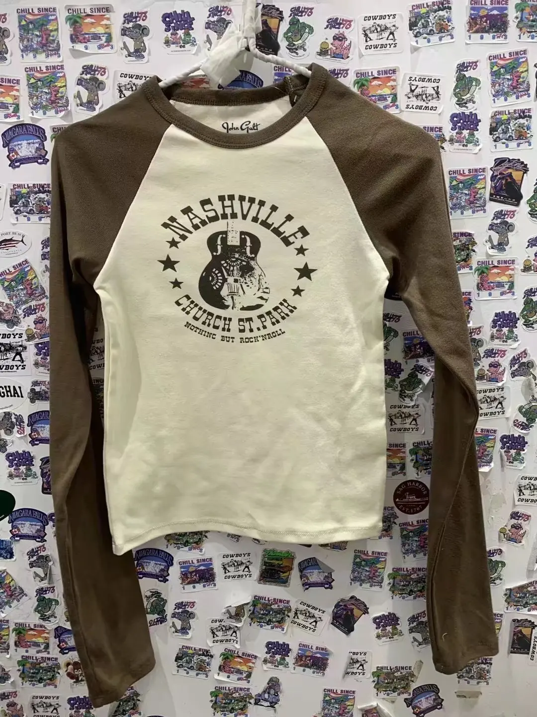 Rock Guitar Print T-shirts Women 2023 Spring Patchwork O Neck Long Sleeve Tee Shirt Girl Sweet Cute Fashion Slim Y2k Tops
Rock Guitar Print T-shirts Women 2023 Spring Patchwork O Neck Long Sleeve Tee Shirt Girl Sweet Cute Fashion Slim Y2k Tops