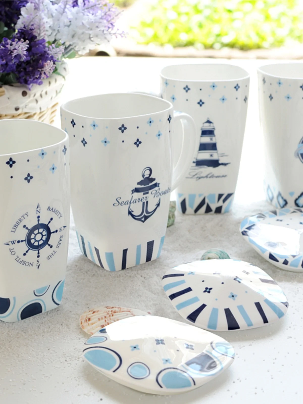 Large Capacity Ceramic Cup with Lid Creative Personalized Trendy Couple Water Cup Mediterranean Bone China Mugs Women's Style
Large Capacity Ceramic Cup with Lid Creative Personalized Trendy Couple Water Cup Mediterranean Bone China Mugs Women's Style