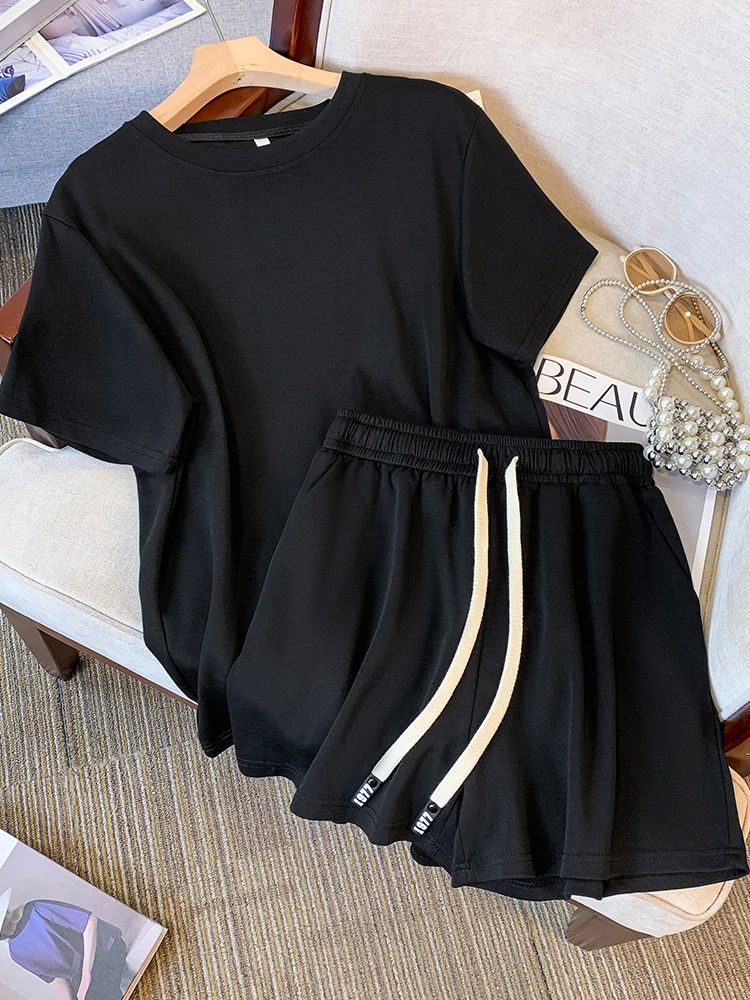 Summer 2 Piece Set For Women Casual DIY Custom Short Sleeved Tracksuit New 2024 Fashion Solid Joker Top And Shorts Suit
Summer 2 Piece Set For Women Casual DIY Custom Short Sleeved Tracksuit New 2024 Fashion Solid Joker Top And Shorts Suit