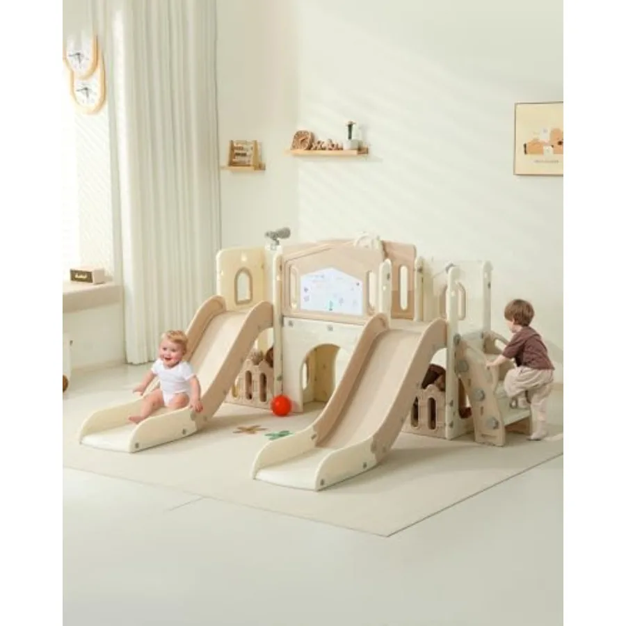 Детская горка 8 в 1 для малышей от 1 до 3 лет с доской для рисования, баскетбольным кольцом, телескопом и рулем
Детская горка 8 в 1 для малышей от 1 до 3 лет с доской для рисования, баскетбольным кольцом, телескопом и рулем