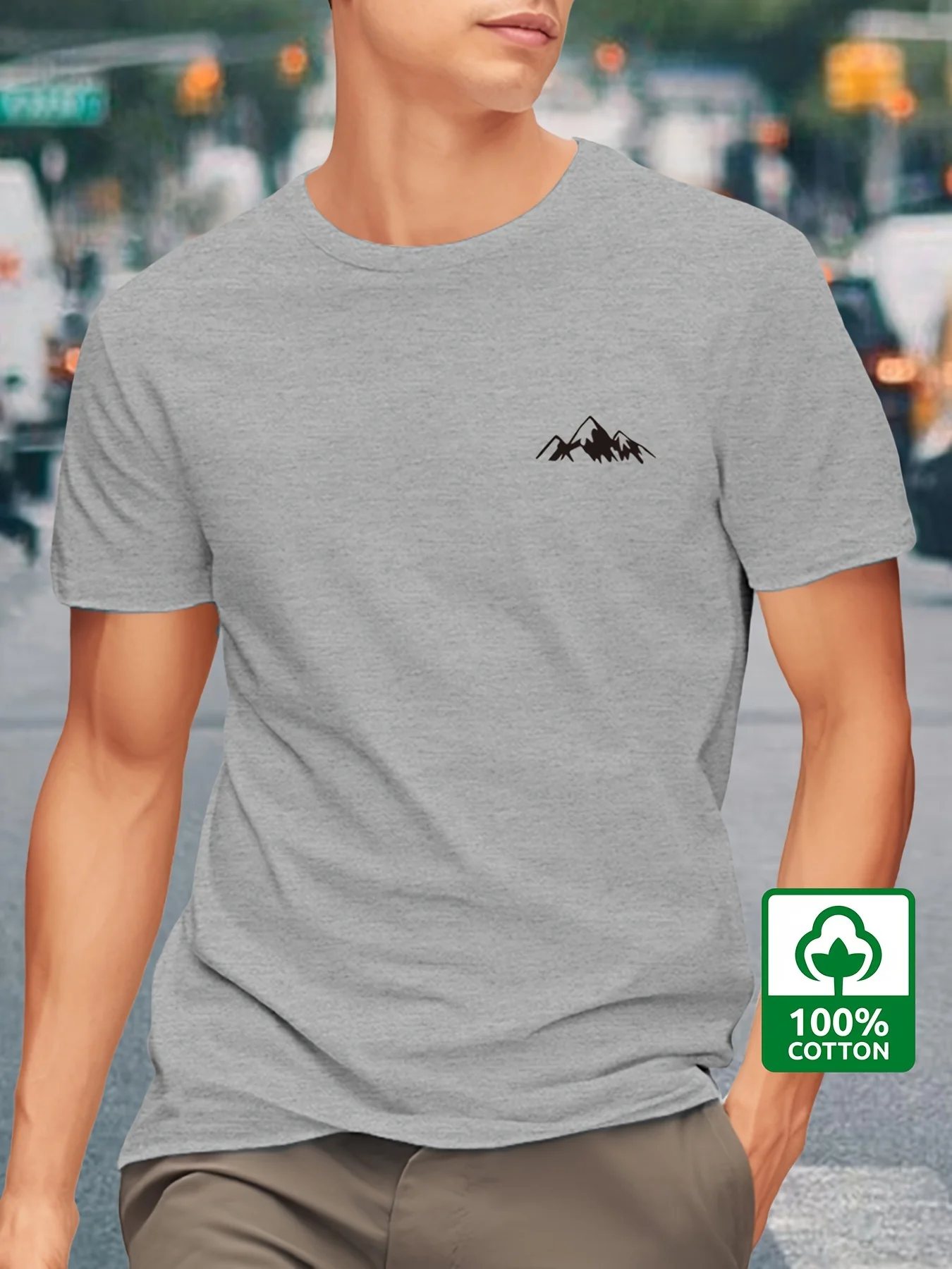 Men's summer 100% pure cotton fashionable casual sports wide pine mountain map printed round neck short sleeved T-shirt top
Men's summer 100% pure cotton fashionable casual sports wide pine mountain map printed round neck short sleeved T-shirt top