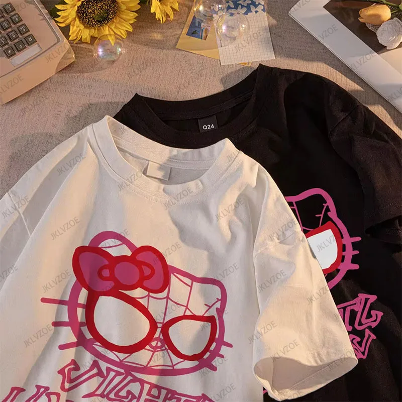 MINISO Cartoon Cat Spider Print Woman Tees Cotton High-Quality Tees Anime T Shirts Outdoor Loose Short Sleeved Kids/Adult Tops
MINISO Cartoon Cat Spider Print Woman Tees Cotton High-Quality Tees Anime T Shirts Outdoor Loose Short Sleeved Kids/Adult Tops