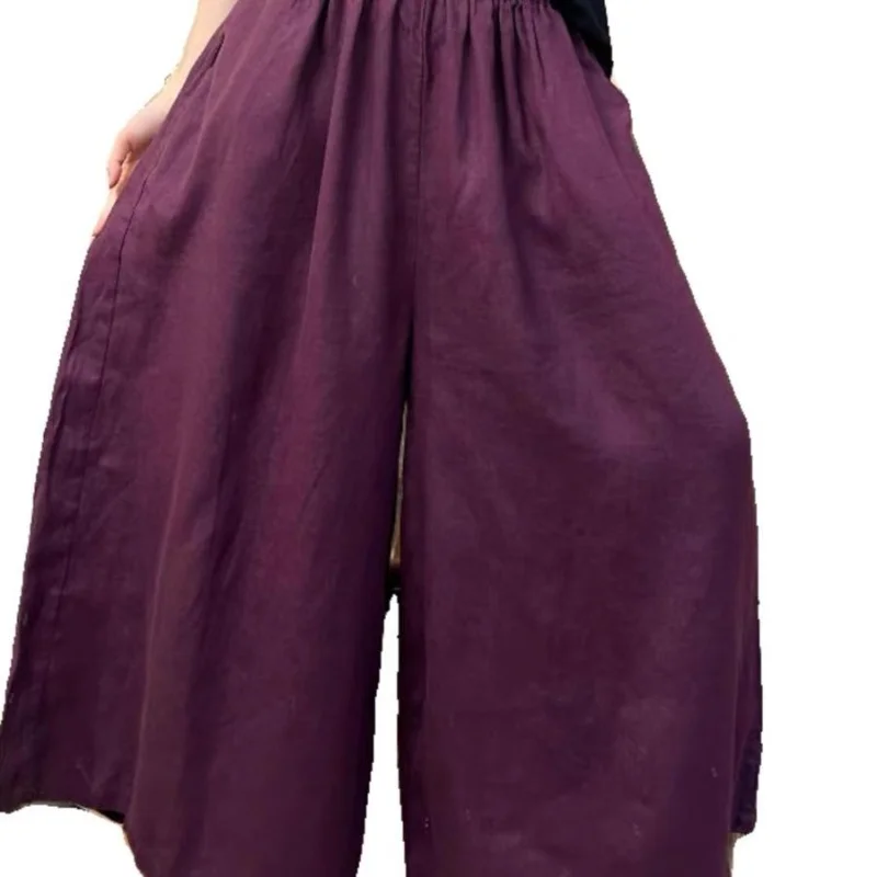 New Summer Linen Casual Versatile Trousers for Women's Large Wide-leg Skirt Pants
New Summer Linen Casual Versatile Trousers for Women's Large Wide-leg Skirt Pants
