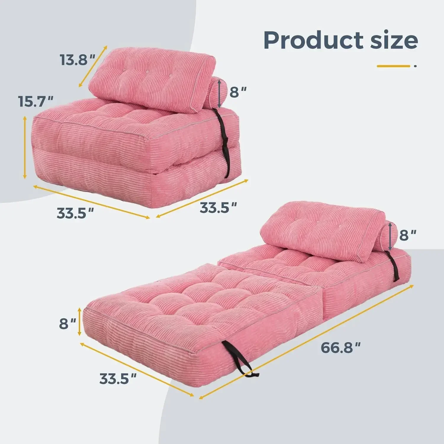 Pink Single Foldable Convertible Sofa Bed Floor Lounge Chair With Pillow Mattress Back Support For Living Room Bedroom Portable
Pink Single Foldable Convertible Sofa Bed Floor Lounge Chair With Pillow Mattress Back Support For Living Room Bedroom Portable