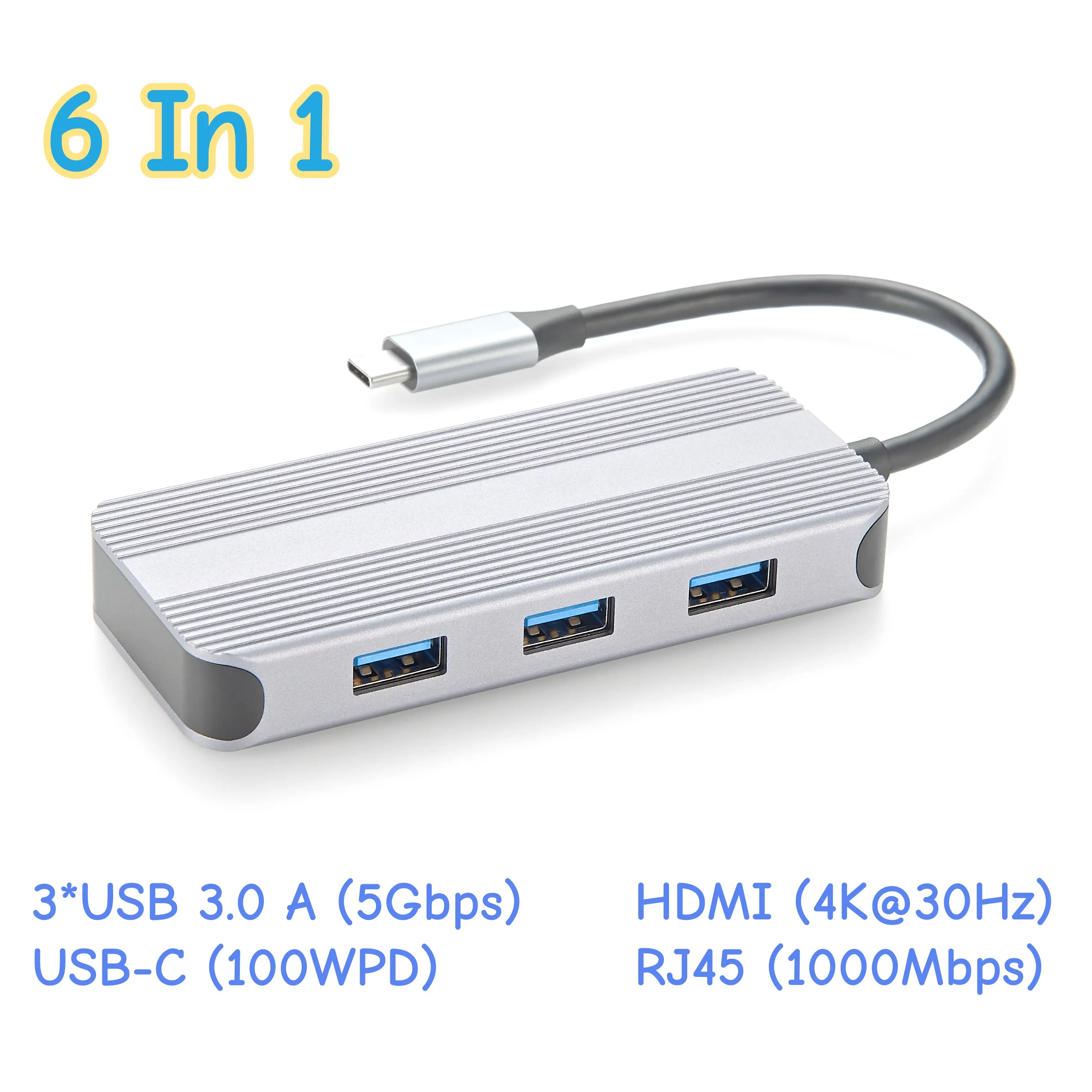 6-портовая мини-док-станция USB Type-C, адаптер USB-C до 4K@30 Гц HD-концентратор с доставкой мощности 60 Вт, Ethernet RJ45, 3 порта USB 3.0
6-портовая мини-док-станция USB Type-C, адаптер USB-C до 4K@30 Гц HD-концентратор с доставкой мощности 60 Вт, Ethernet RJ45, 3 порта USB 3.0