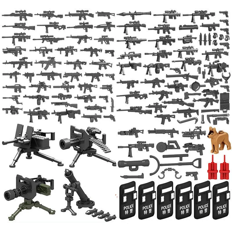 25/50/100Pcs Military Weapons SWAT Gun Cannon Soldier Army Police Hat Building Blocks Figure Accessories Model Bricks DIY Toy
25/50/100Pcs Military Weapons SWAT Gun Cannon Soldier Army Police Hat Building Blocks Figure Accessories Model Bricks DIY Toy