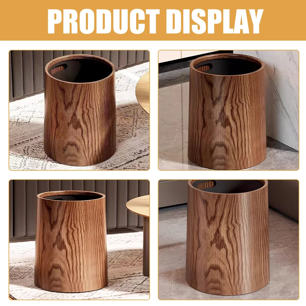 Imitation Wood Grain Trash Can 15L Round Bucket Home Kitchen Bathroom Hotel PP Waste Bin Garbage Household Plastic
Imitation Wood Grain Trash Can 15L Round Bucket Home Kitchen Bathroom Hotel PP Waste Bin Garbage Household Plastic