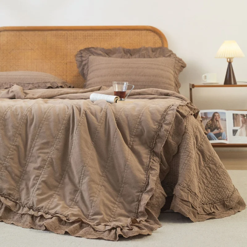 Ultra Soft Quilted Coverlet Set 3Pcs Enzyme Sandwashed Solid Color 1-Piece Multifunctional Duvet Cover Style Quilt Home Decor
Ultra Soft Quilted Coverlet Set 3Pcs Enzyme Sandwashed Solid Color 1-Piece Multifunctional Duvet Cover Style Quilt Home Decor