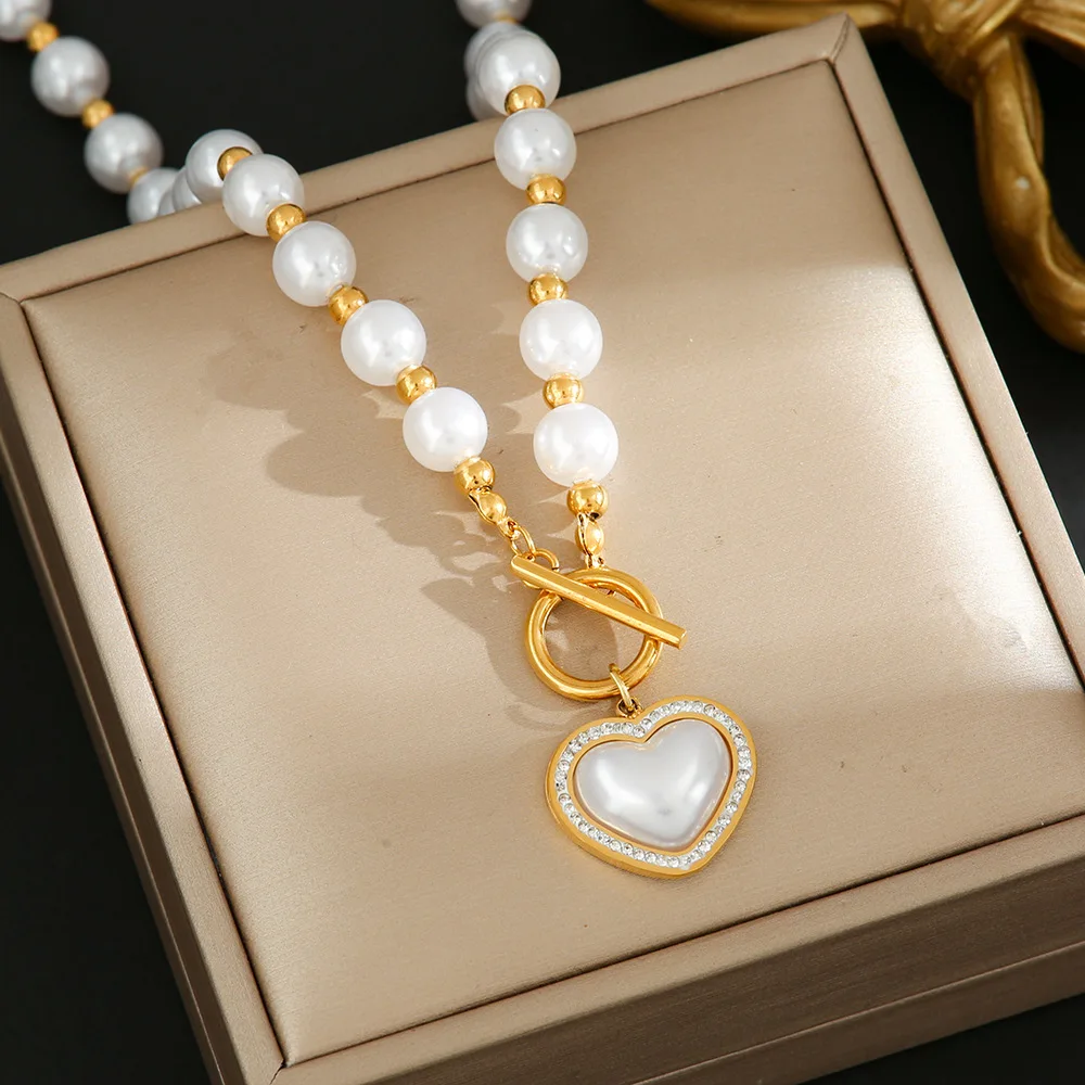 316L Stainless Steel New Fashion Fine Jewelry Pearl Heart Embed Zircon Virgin Mary Charm Chain Choker Necklace Earring For Women
316L Stainless Steel New Fashion Fine Jewelry Pearl Heart Embed Zircon Virgin Mary Charm Chain Choker Necklace Earring For Women