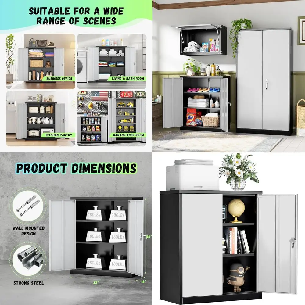 Высокий металлический шкаф для хранения с замком, 36 дюймов, с 2 регулируемыми полками, подходит для небольшой кладовой, домашнего офиса, кухни или ванной комнаты
Высокий металлический шкаф для хранения с замком, 36 дюймов, с 2 регулируемыми полками, подходит для небольшой кладовой, домашнего офиса, кухни или ванной комнаты