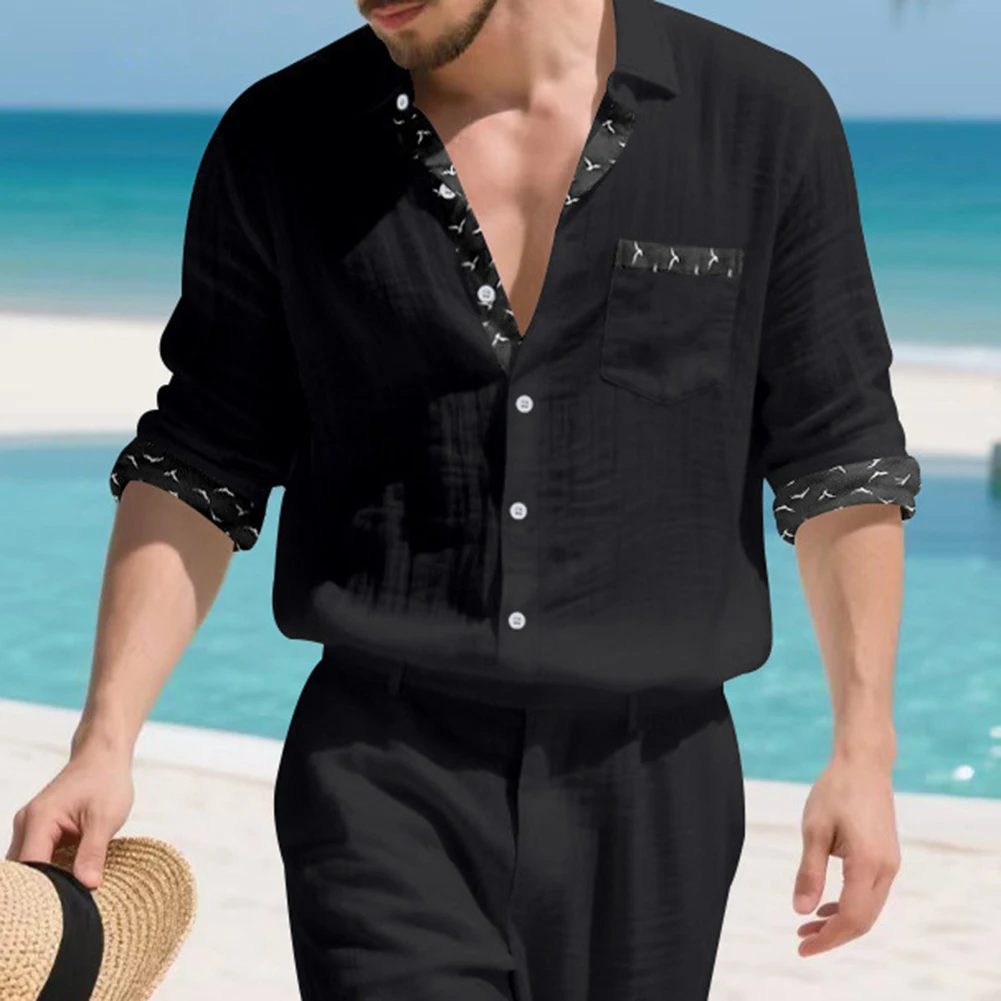 Men Casual Shirts Long Sleeve Turn-down Collar Daily Linen Shirt Vintage Shirts Printed Lapel Casual T-shirt Bottoming Shirt
Men Casual Shirts Long Sleeve Turn-down Collar Daily Linen Shirt Vintage Shirts Printed Lapel Casual T-shirt Bottoming Shirt