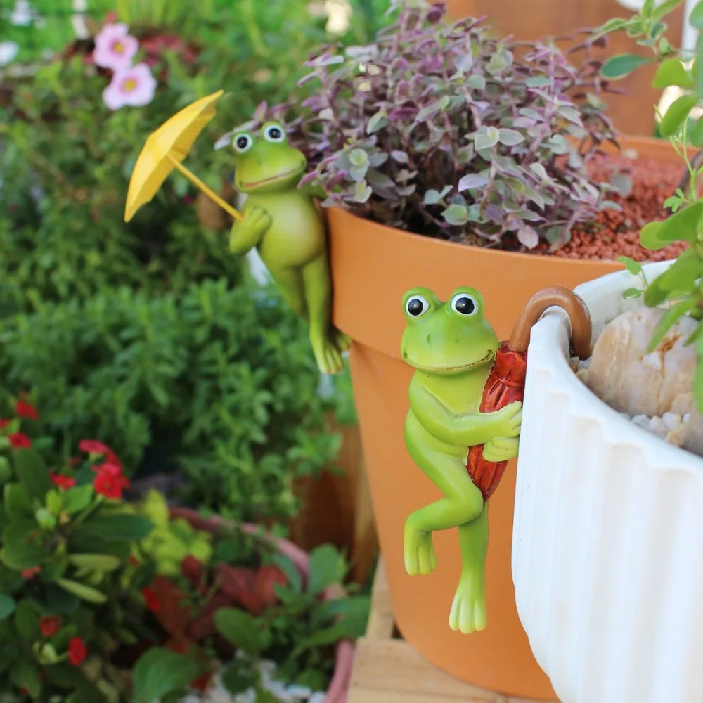 Simulated Animal Umbrella Frogs Flower Pot Pendant Resin Statue Green Atmosphere Frog Bonsai Hanging Ornaments Spring Garden
Simulated Animal Umbrella Frogs Flower Pot Pendant Resin Statue Green Atmosphere Frog Bonsai Hanging Ornaments Spring Garden