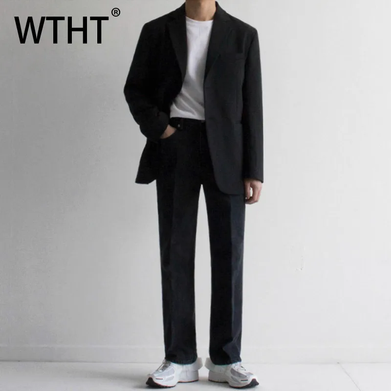 WTHT Fashion Men's Suit Solid Color Long Sleeves Pockets Lapel Blazer Coats High-waisted Loose Straight Pants Set Male 2A0446
WTHT Fashion Men's Suit Solid Color Long Sleeves Pockets Lapel Blazer Coats High-waisted Loose Straight Pants Set Male 2A0446
