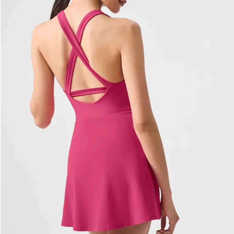 Badminton Tennis Dress with Shorts Yoga Jumpsuits with Chest Pads Running Short Skirts Sportswear Women Gym Sets Fitness Clothes
Badminton Tennis Dress with Shorts Yoga Jumpsuits with Chest Pads Running Short Skirts Sportswear Women Gym Sets Fitness Clothes