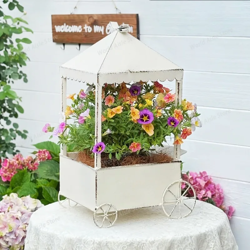 Courtyard Villa Wrought Iron Four-wheeled Flower Cart, Pots, Famous Hotel Balcony Decorative Flower Pots, Groceries
Courtyard Villa Wrought Iron Four-wheeled Flower Cart, Pots, Famous Hotel Balcony Decorative Flower Pots, Groceries