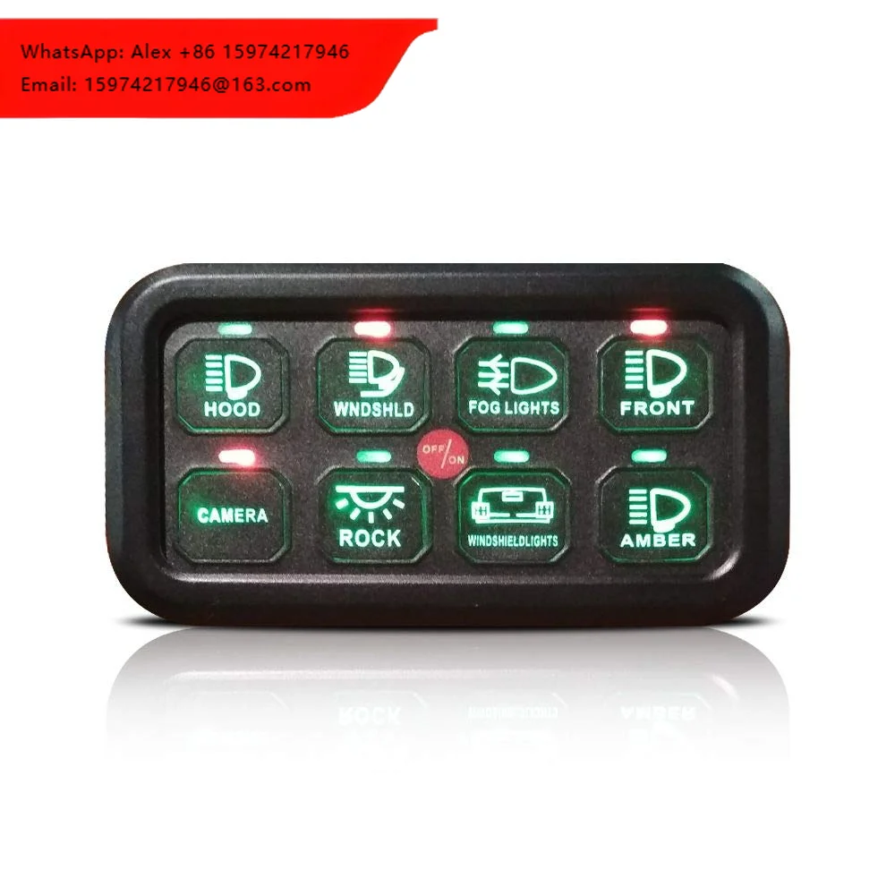 8 Gang LED Switch Panel Slim Touch Control Panel Box With Harness And Label Stickers For Car Marine Boat Caravan
8 Gang LED Switch Panel Slim Touch Control Panel Box With Harness And Label Stickers For Car Marine Boat Caravan