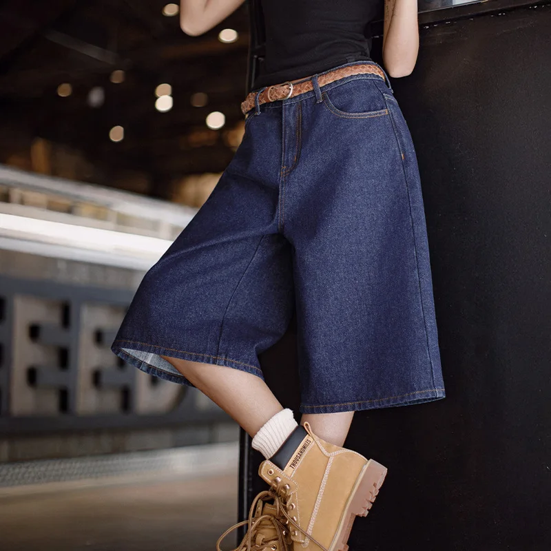 Maden New Vintage Navy Heavyweight Denim Shorts Women's Summer Embroidered Pants with YKK Zipper Wide Leg Straight Casual Jeans
Maden New Vintage Navy Heavyweight Denim Shorts Women's Summer Embroidered Pants with YKK Zipper Wide Leg Straight Casual Jeans