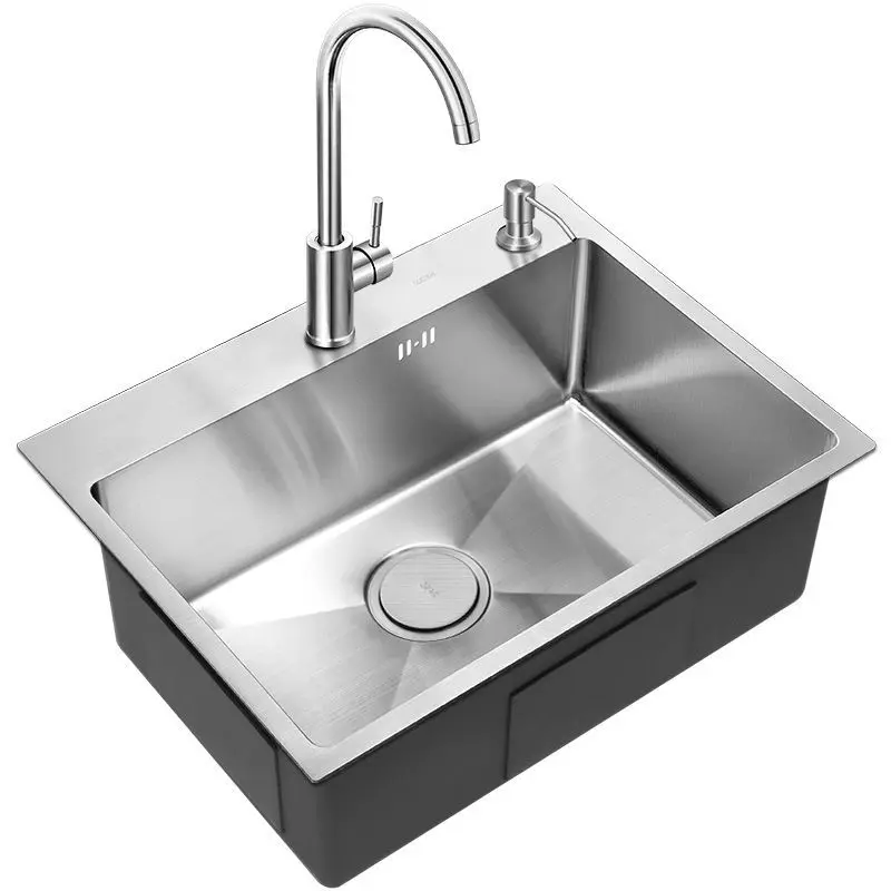 Stainless Steel Kitchen Sink Large Single Basin Thickened Draining Board Sink
Stainless Steel Kitchen Sink Large Single Basin Thickened Draining Board Sink